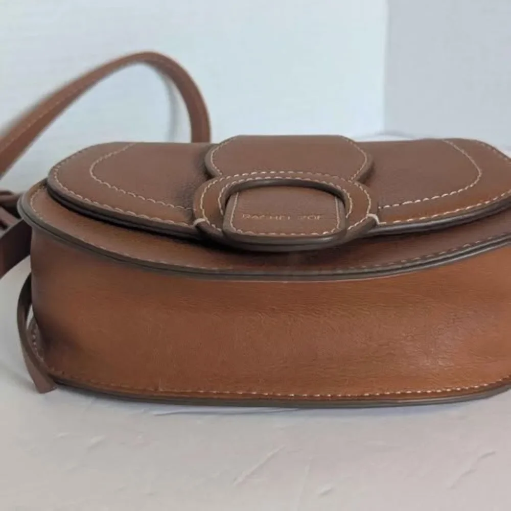 Small Rachel Zoe Tan Leather Convertible Crossbody Bag Purse 7x5
